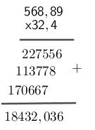 Multiplicación de número decimales