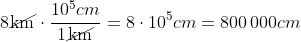 km a cm
