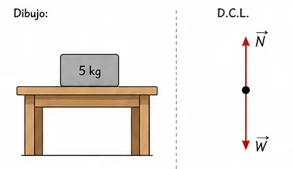 Un bloque sobre la superficie de una mesa.