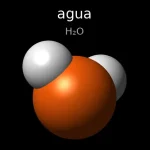 «Compuesto»: una esfera anaranjada grande y dos blancas más pequeñas (H₂O)